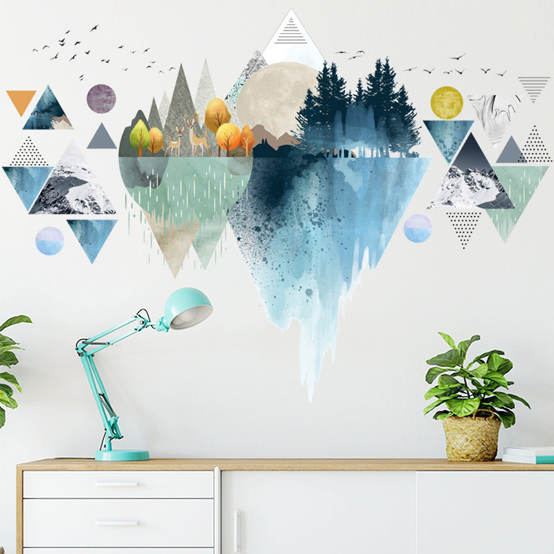 Nordic ins style Triangle Dreamy Mountain Wall Stickers