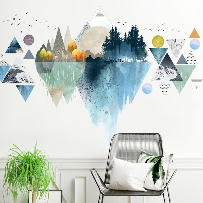 Nordic ins style Triangle Dreamy Mountain Wall Stickers