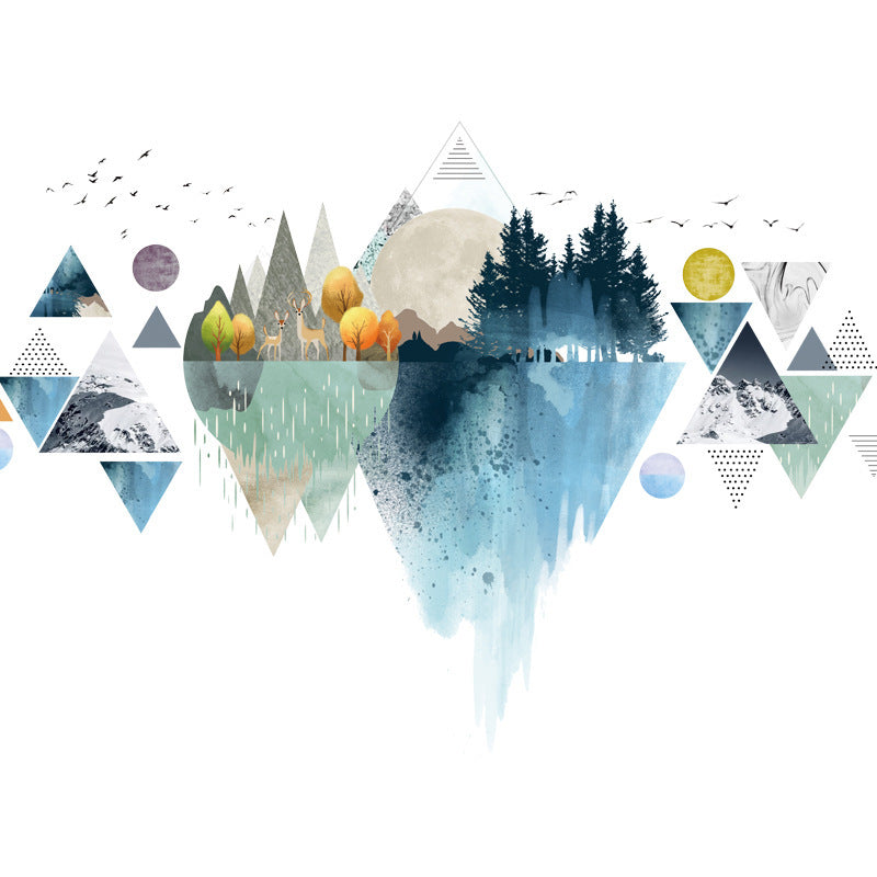 Nordic ins style Triangle Dreamy Mountain Wall Stickers