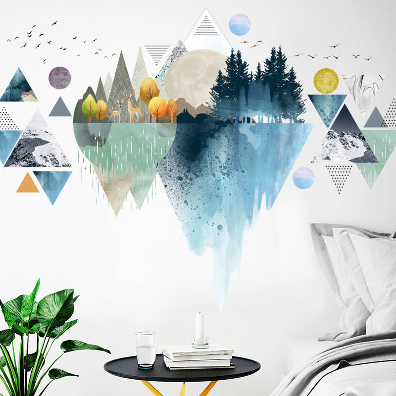 Nordic ins style Triangle Dreamy Mountain Wall Stickers