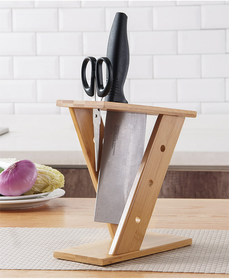 Bamboo Cross Kitchen Knife Holder