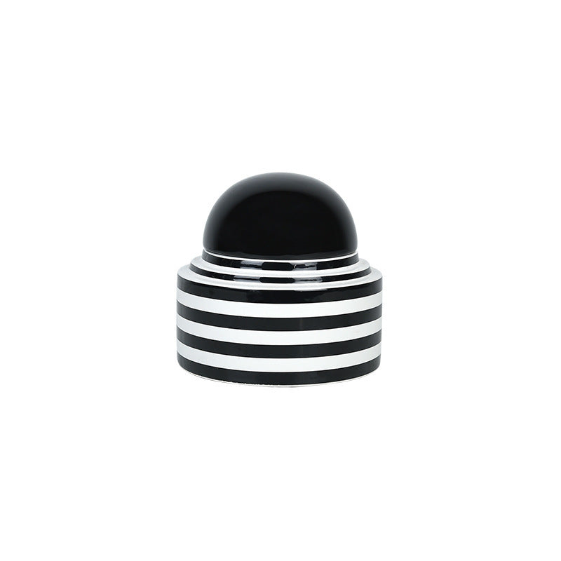 Black and White Striped Ceramic Vase