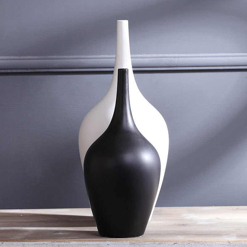 Ceramic White Tall Desktop Vase