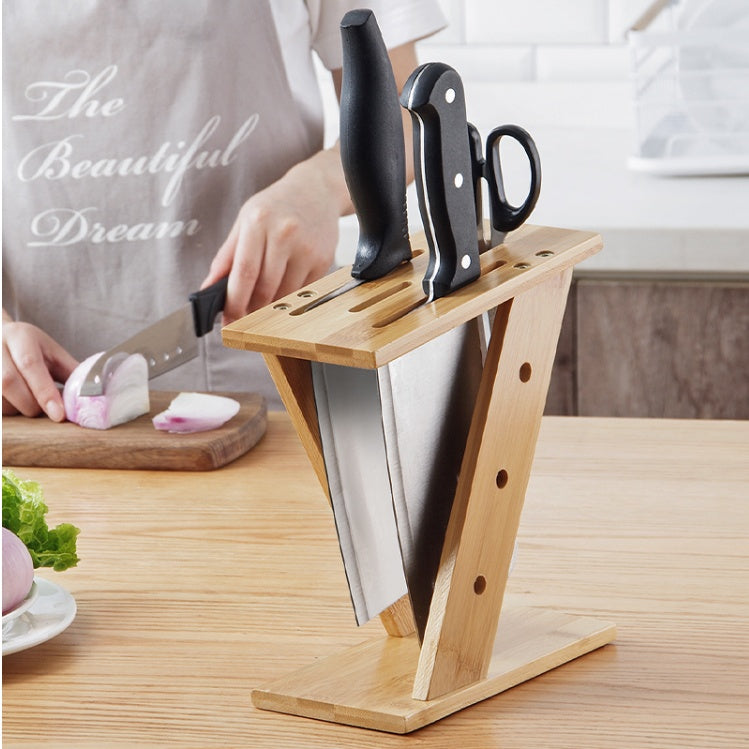 Bamboo Cross Kitchen Knife Holder